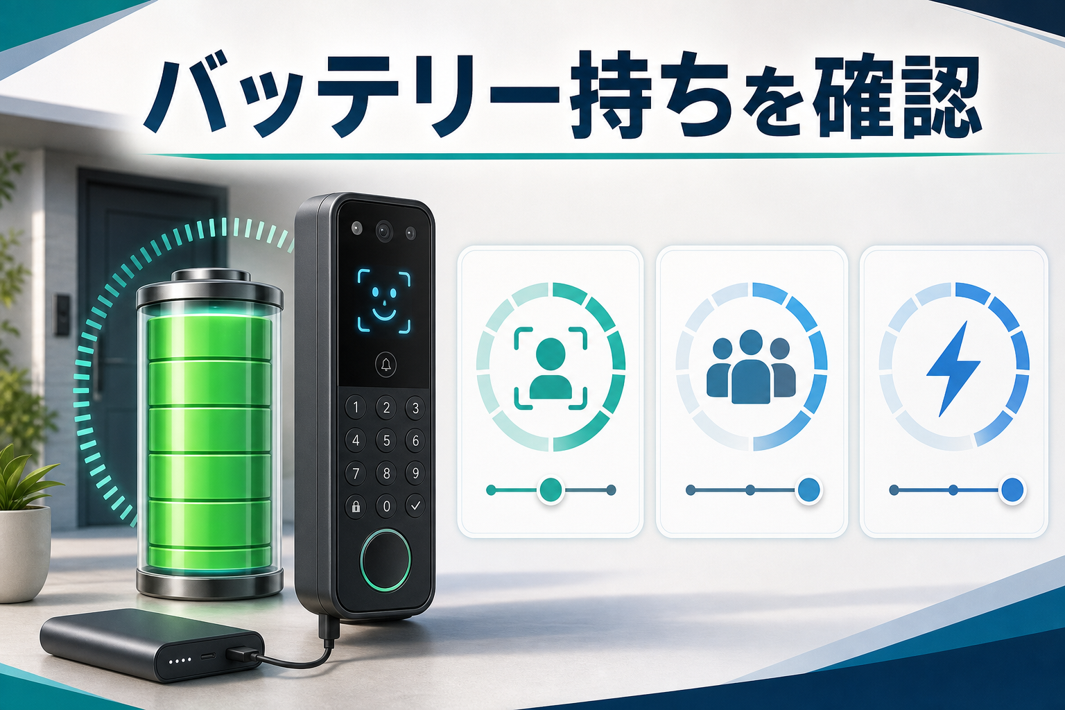 SwitchBot 顔認証パッドのバッテリー持ちを表した画像