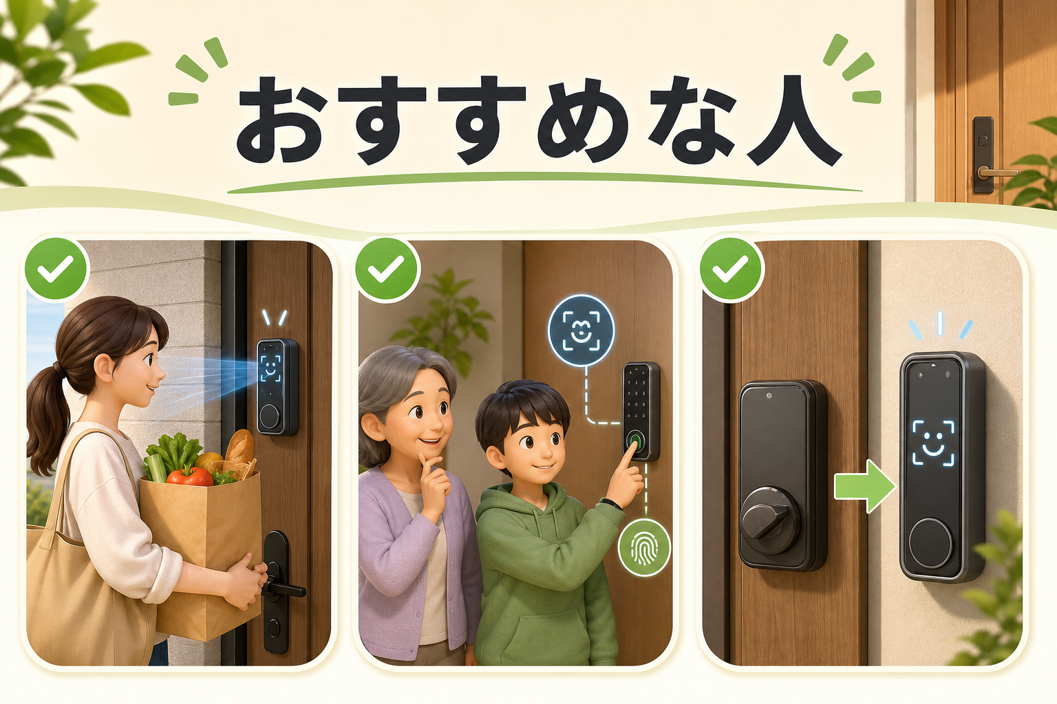 SwitchBot 顔認証パッドがおすすめな人を表した画像